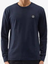 Stone Island Compass Logo Embroidered Cotton Long Sleeve TShirt - STONE ISLAND - BALAAN 1