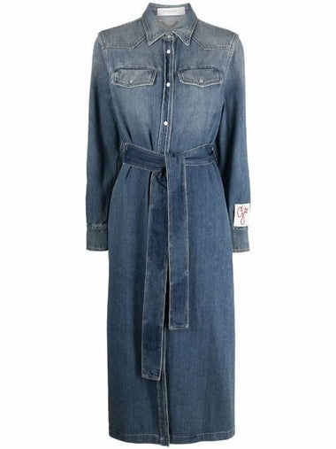 Women's Denim Shirt Long Dress Blue - GOLDEN GOOSE - BALAAN 1