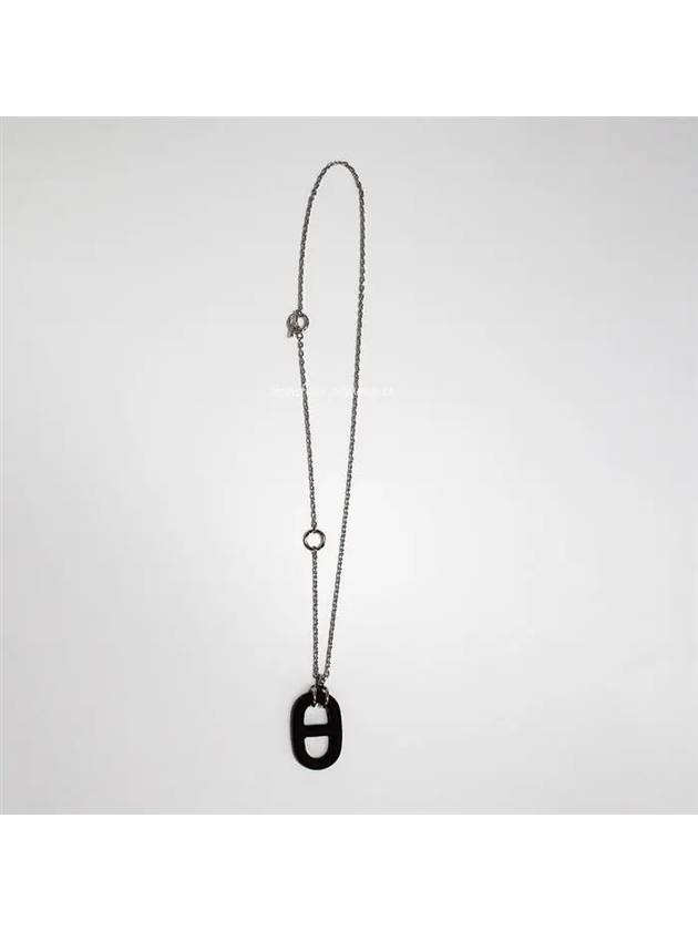 Chaine D'Ancre Vulcanium Necklace Brown Silver - HERMES - BALAAN 3