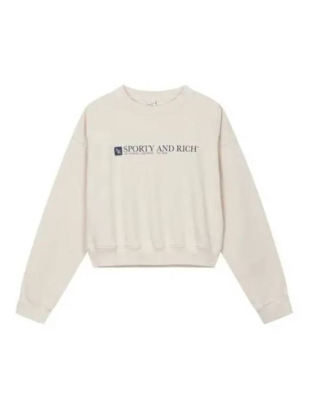 Logo Cropped Sweatshirt Cream - SPORTY & RICH - BALAAN 1