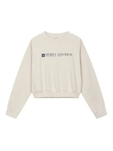 Logo Cropped Sweatshirt Cream - SPORTY & RICH - BALAAN 1