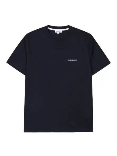 Johannes Standard Logo Short Sleeve T Shirt Dark Navy - NORSE PROJECTS - BALAAN 1