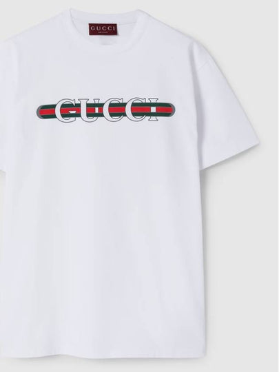 Cotton Print Short Sleeve T-Shirt White - GUCCI - BALAAN 2