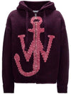 Anchor logo hooded zip up KW1238YN0170489 - JW ANDERSON - BALAAN 1