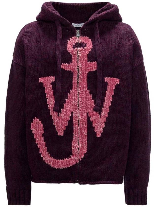 Anchor Logo Zip Up Hoodie Purple - JW ANDERSON - BALAAN 1