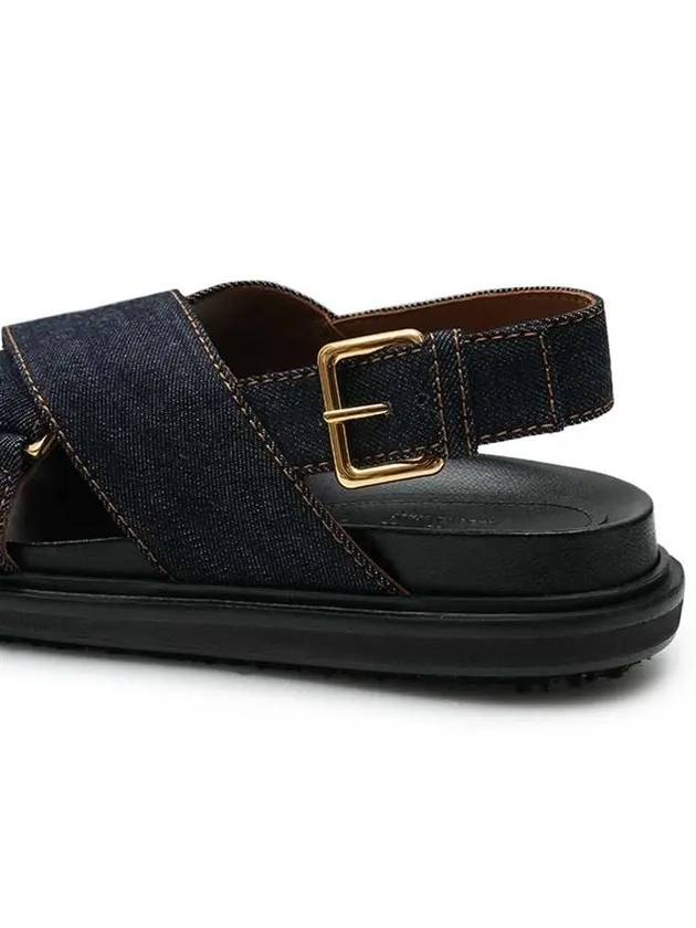 Fussbet Buckle Denim Sandals Navy - MARNI - BALAAN 6