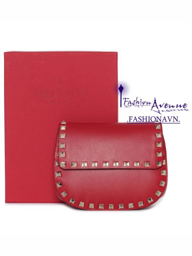 Rockstud Mini Chain Cross Bag LW2P0451 BOL 0RO Red - VALENTINO - BALAAN 7