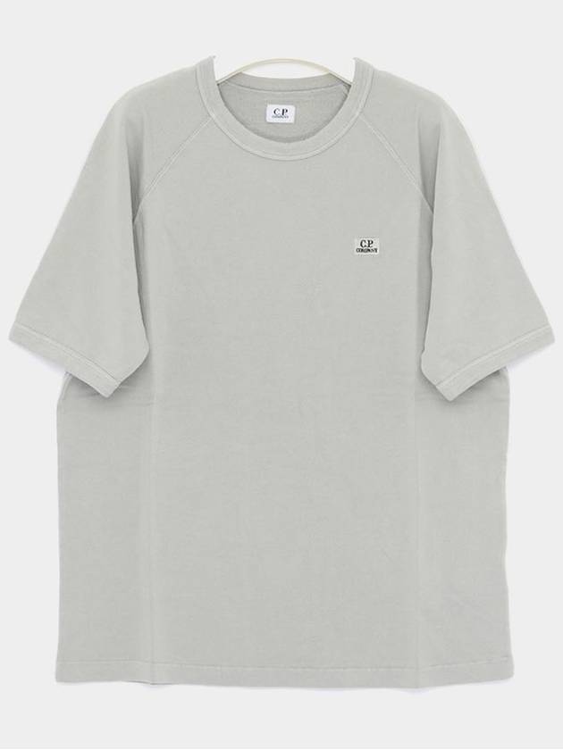 30/1 Sponge Fleece Short Sleeve Sweatshirt Grey - CP COMPANY - BALAAN 1