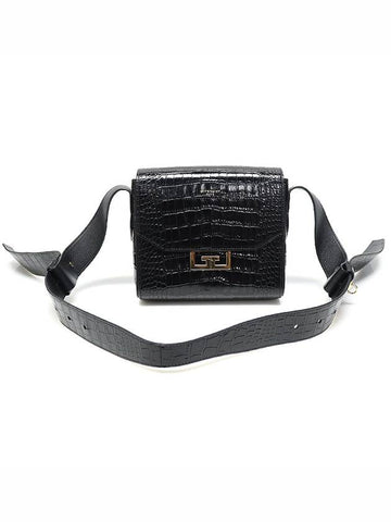 BB50B1B0LK Black Crocodile Embossed Leather Gold Eden Small Shoulder Bag - GIVENCHY - BALAAN 1