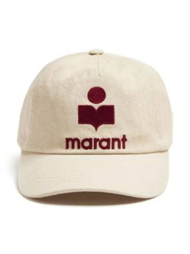 Tyron Logo Cotton Ball Cap Ecru Red - ISABEL MARANT - BALAAN 2