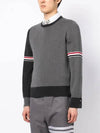 RWB Striped Crew Neck Knit Top Grey - THOM BROWNE - BALAAN 4