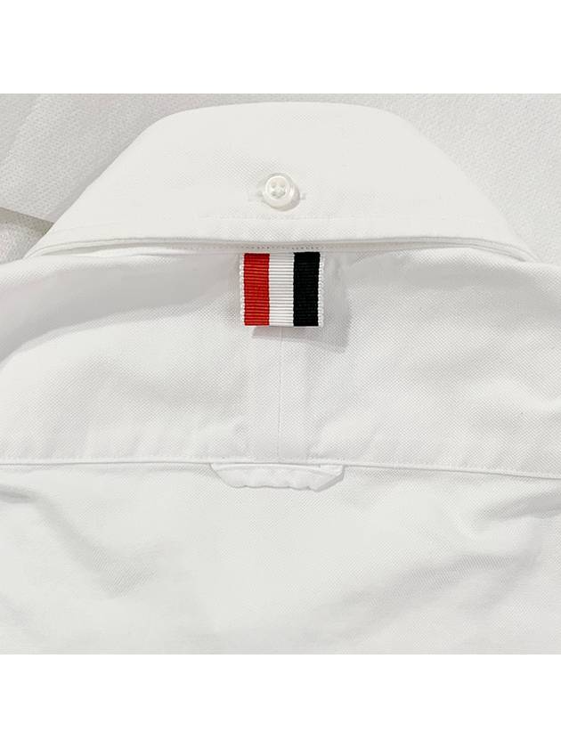 Men's Logo Patch Classic Cotton Long-Sleeve Shirt White - THOM BROWNE - BALAAN 6