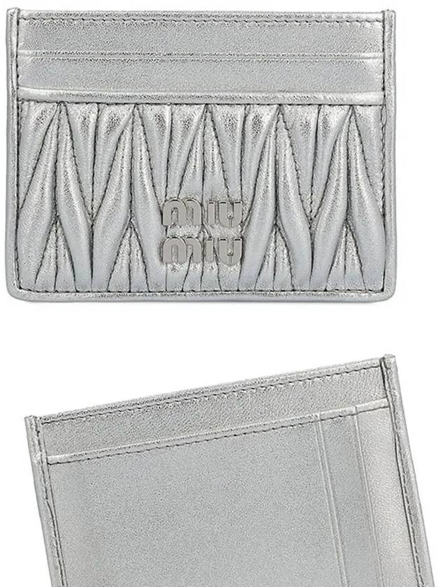 Matelasse Nappa Leather Card Wallet Silver - MIU MIU - BALAAN 2