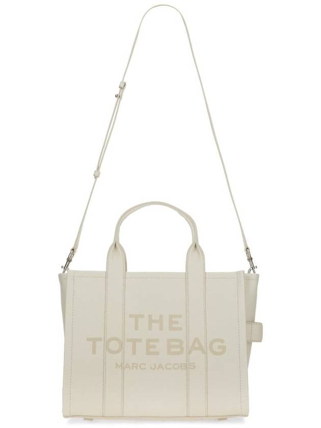 Logo Medium Leather Tote Bag Ivory - MARC JACOBS - BALAAN 4