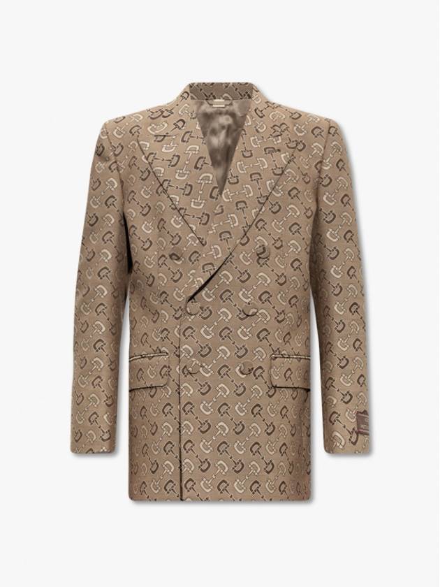 Maxi Horsebit Cotton Jacket Beige Brown - GUCCI - BALAAN 2