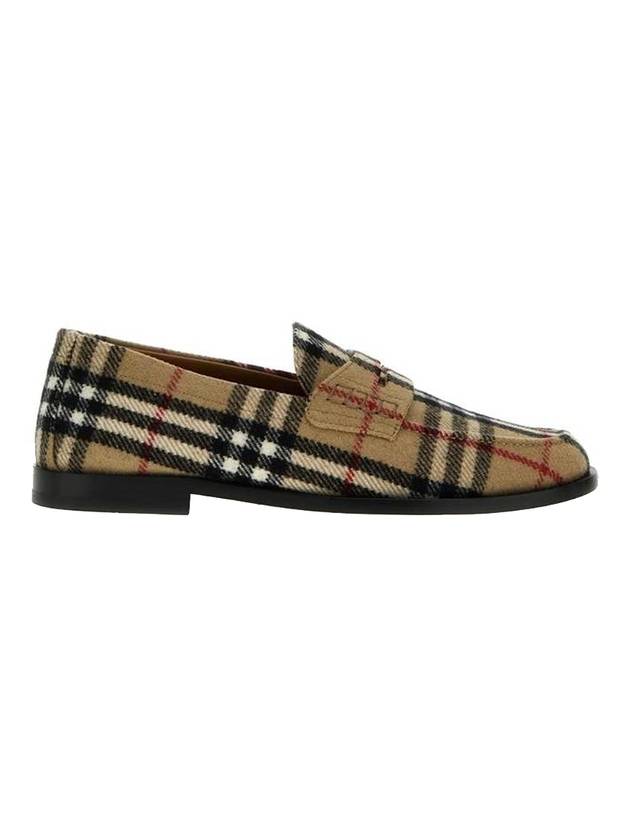 Checked Wool Felt Loafer Archive Beige - BURBERRY - BALAAN.