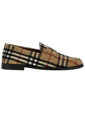 Checked Wool Loafers Archive Beige - BURBERRY - BALAAN 1