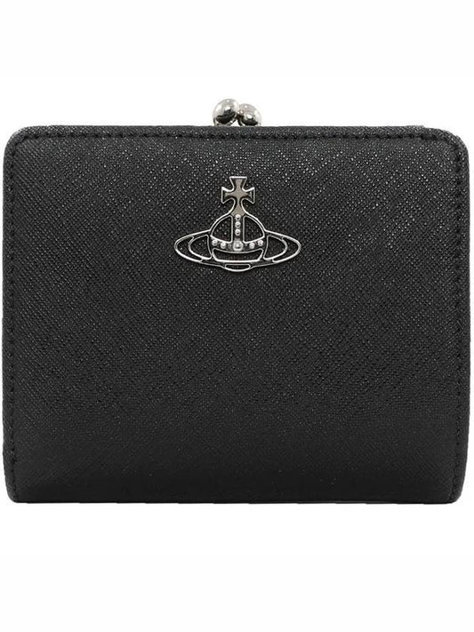 ORB Logo Half Wallet Black - VIVIENNE WESTWOOD - BALAAN 1