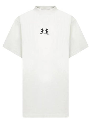 Embroidered Logo Short Sleeve T-Shirt Grey - BALENCIAGA - BALAAN 1