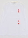 P1T3393 WHITE for red heart long sleeve t shirt - COMME DES GARCONS - BALAAN 2