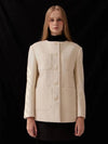 Women's Wool Half Pea Coat Ivory - LESEIZIEME - BALAAN 4