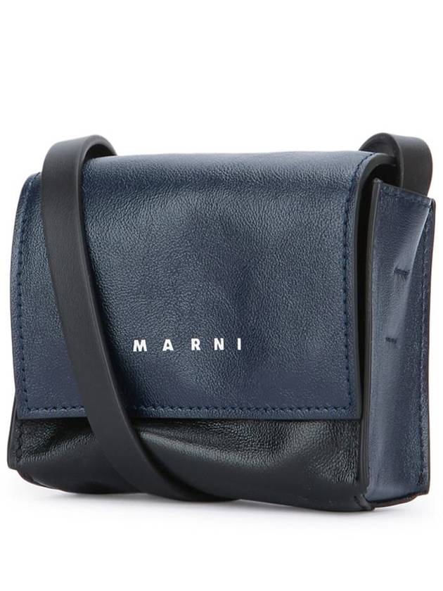 logo print messenger bag navy - MARNI - BALAAN 3