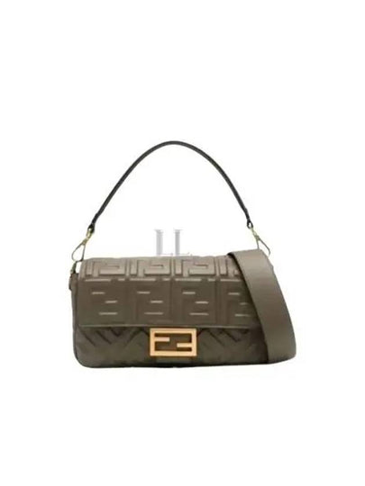 Baguette FF Embossed Nappa Leather Shoulder Bag Green - FENDI - BALAAN 2