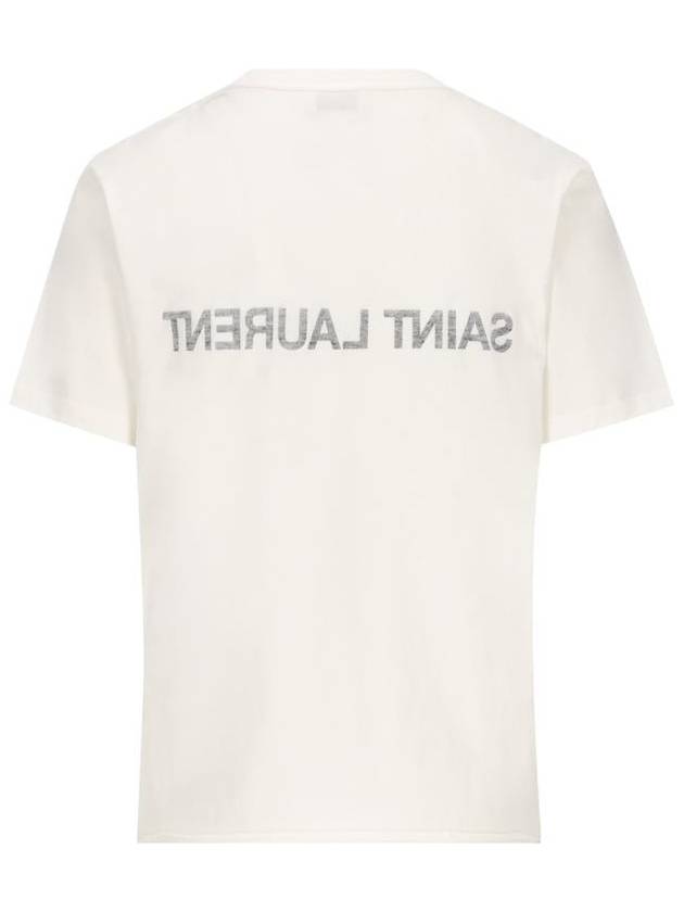 Reverse Short Sleeve T-Shirt Nature Et Noir - SAINT LAURENT - BALAAN 3