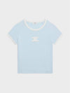 Triomphe Cotton Jersey Short Sleeve T-Shirt Pastel Blue - CELINE - BALAAN 2