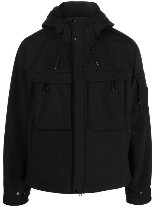 Men's Shell R Lens Wappen Hooded Jacket Black - CP COMPANY - BALAAN 1