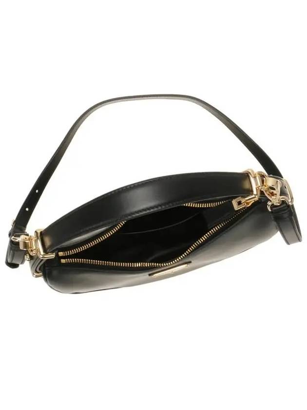 Arque Leather Shoulder Bag Black - PRADA - BALAAN 5