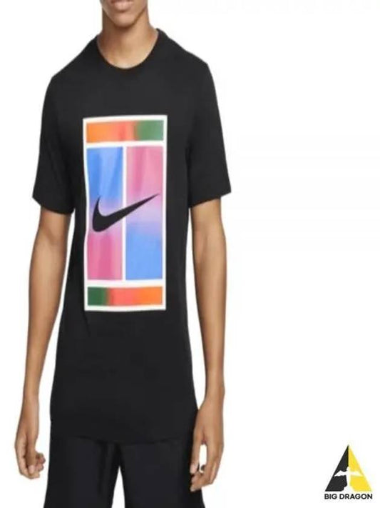 Men's Heritage Court Dri Fit Tennis Short Sleeves T-Shirt Black - NIKE - BALAAN 2