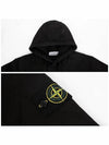 Logo Patch Cotton Fleece Hoodie Black - STONE ISLAND - BALAAN 6