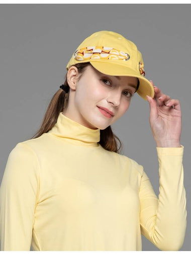 Scarf Ribbon Decoration Soft Type Light Yellow Ball Cap DO9242AC16 4 - DOYOUKNOWMC GOLF WEAR - BALAAN 1