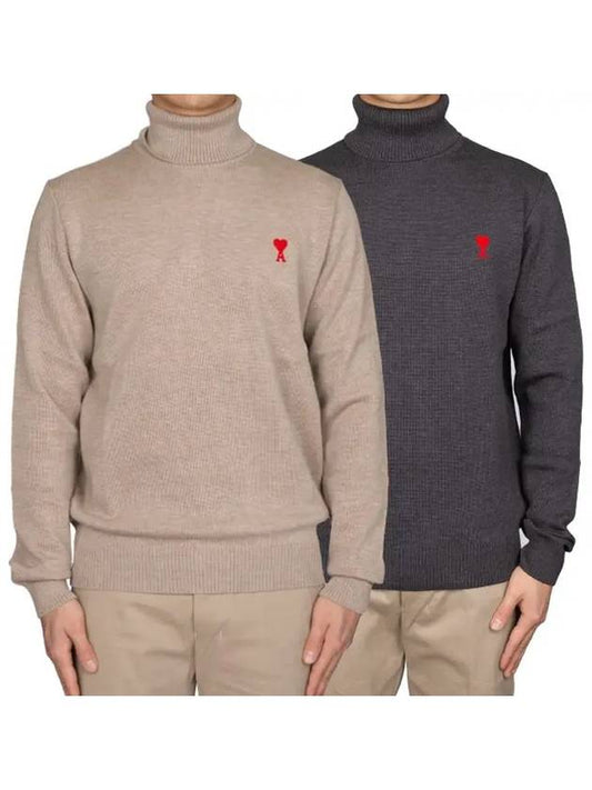 Small heart wool turtleneck 2 colors HKS401 - AMI - BALAAN 1