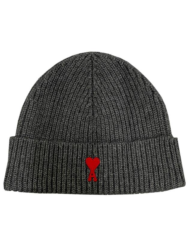 Heart Logo Wool Beanie Grey - AMI - BALAAN 2