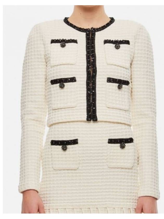 Women's Textured Knit Cardigan Cream - SELF PORTRAIT - BALAAN 2