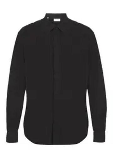 Cotton Long Sleeve Shirt Black - SAINT LAURENT - BALAAN 1