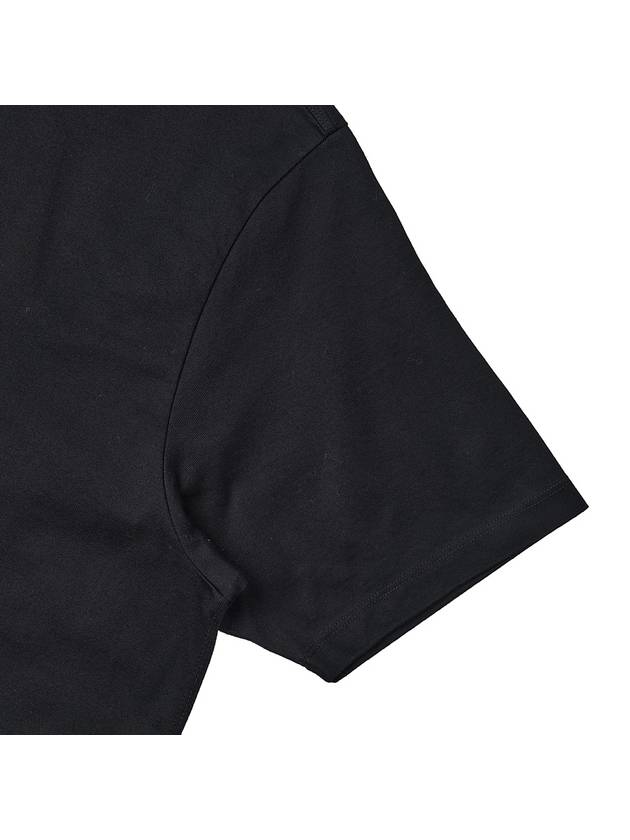 Embroidered Logo Cotton Short Sleeve T-Shirt Black - CP COMPANY - BALAAN 5