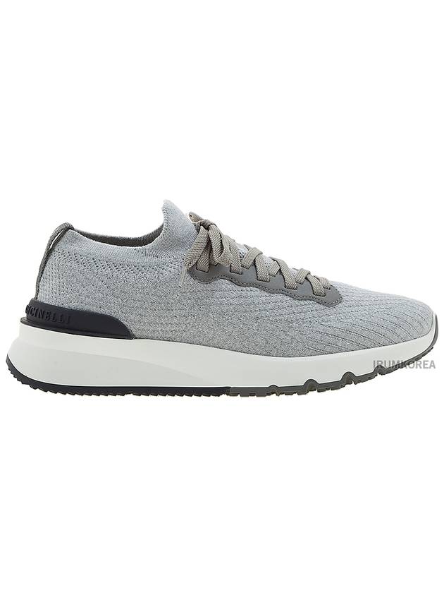 Knit Running Sneakers Grey - BRUNELLO CUCINELLI - BALAAN 3