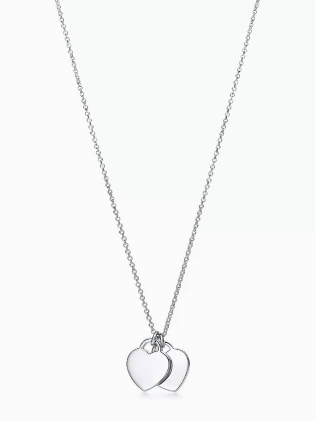 Return To Tiffany Double Heart Pendant Necklace Silver - TIFFANY & CO. - BALAAN 3