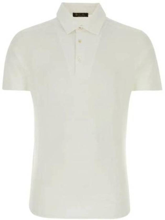 Men's Cotton Short Sleeve Polo Shirt White - LORO PIANA - BALAAN 2