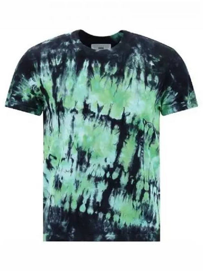 Tie Dye Short Sleeve T-Shirt Green - AMI - BALAAN 2