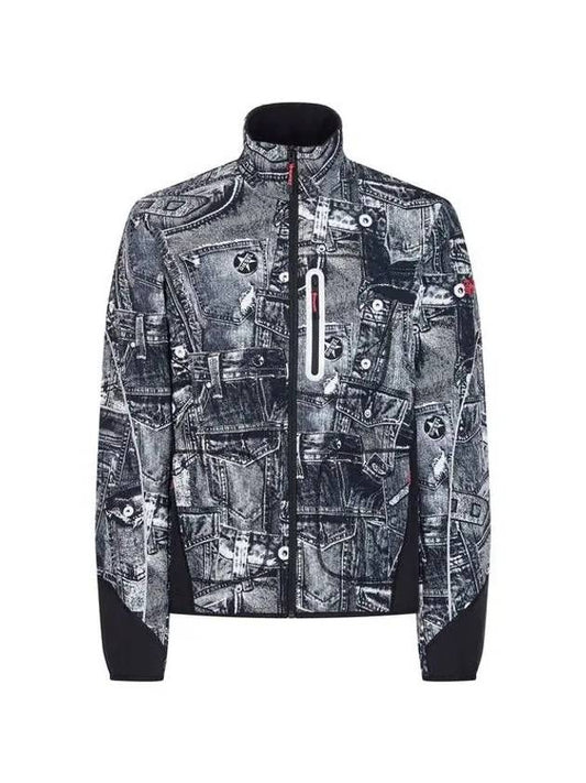 Men's printed easy zipup jacket dark navy 271542 - DIESEL - BALAAN 1