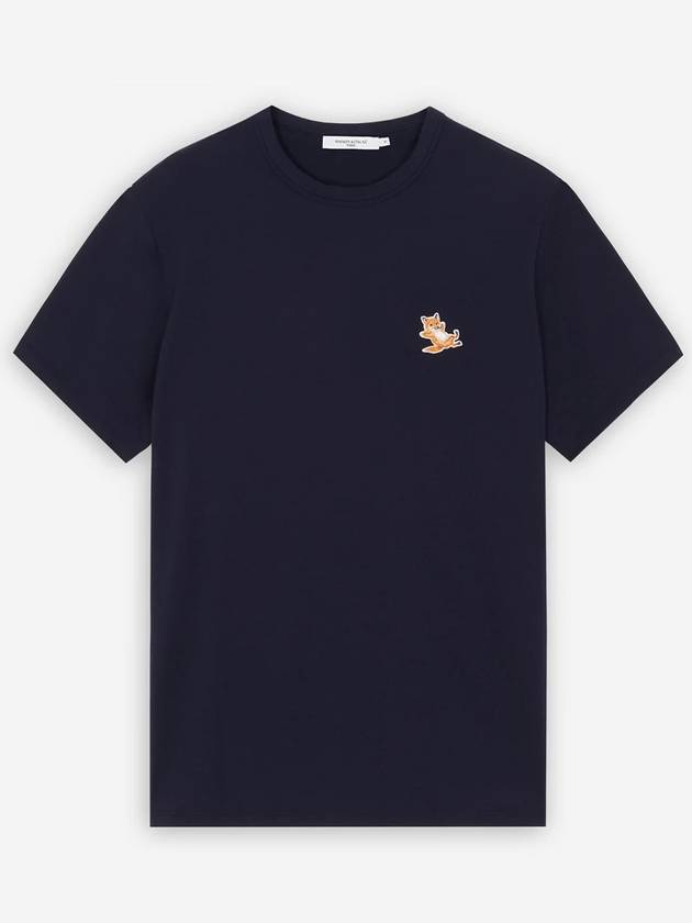 Chillax Fox Patch Regular Short Sleeve T-Shirt Navy - MAISON KITSUNE - BALAAN 2