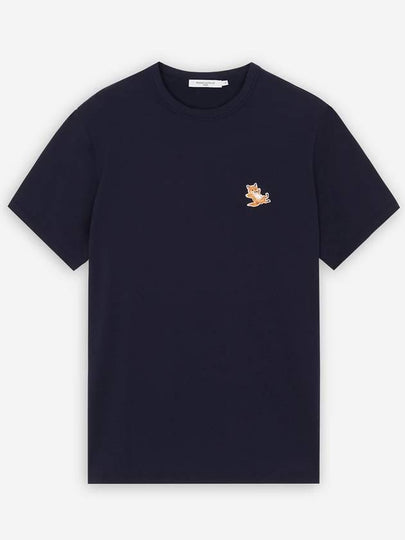 Chillax Fox Patch Regular Short Sleeve T-Shirt Navy - MAISON KITSUNE - BALAAN 2