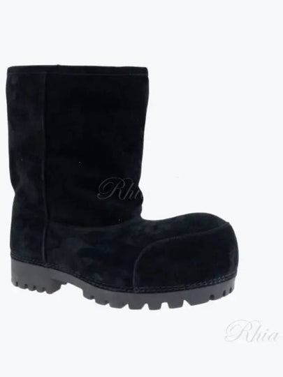 Suede Fur Winter Boots Black - BALENCIAGA - BALAAN 2