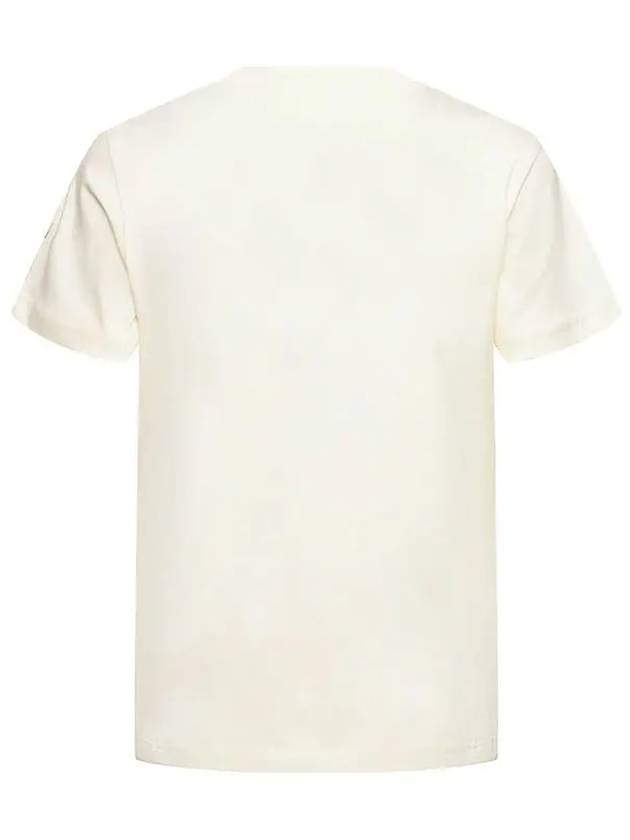 Embroidered Logo T Shirt Ivory 8C00021 89AIJ 034 - MONCLER - BALAAN 2