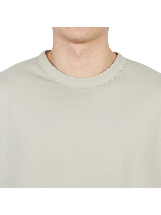 Men's Back Logo Label Cotton Short Sleeve T-Shirt Beige - TEN C - BALAAN 7