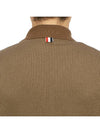 Logo Patch Rib Cardigan Brown - THOM BROWNE - BALAAN 8